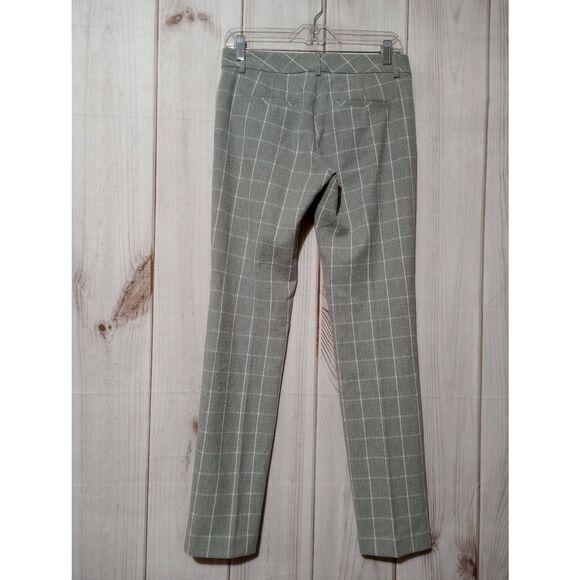 Express Pants Ladies 0 Regular Columnist Gray White - Picture 2 of 6